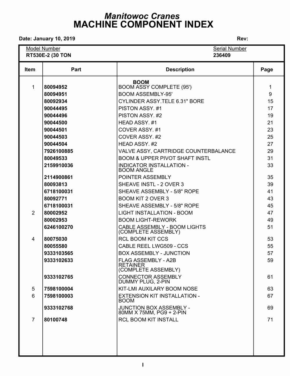 Grove RT530E-2 Crane Parts Manual 236409 2019 1 Grove RT530E-2 Crane Parts Manual 236409 2019