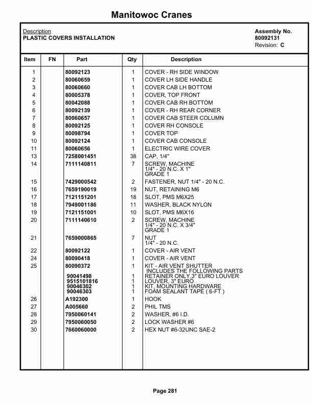 Grove RT530E-2 Crane Parts Manual 236510 2019 2 Grove RT530E-2 Crane Parts Manual 236510 2019-2
