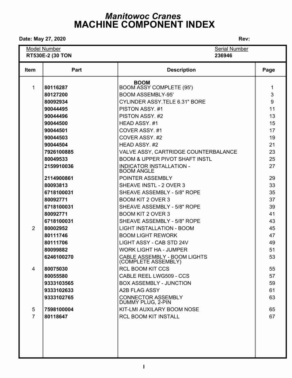 Grove RT530E-2 Crane Parts Manual 236946 2020 1 Grove RT530E-2 Crane Parts Manual 236946 2020