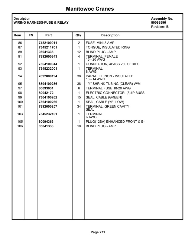 Grove RT530E-2 Crane Parts Manual 237048 2021 2 Grove RT530E-2 Crane Parts Manual 237048 2021-2