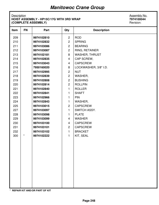 Grove RT530E-2 Crane Parts Manual 258132 2008 2 Grove RT530E-2 Crane Parts Manual 258132 2008-2