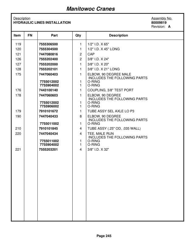 Grove RT530E-2 Crane Parts Manual 258267 2009 2 Grove RT530E-2 Crane Parts Manual 258267 2009-2