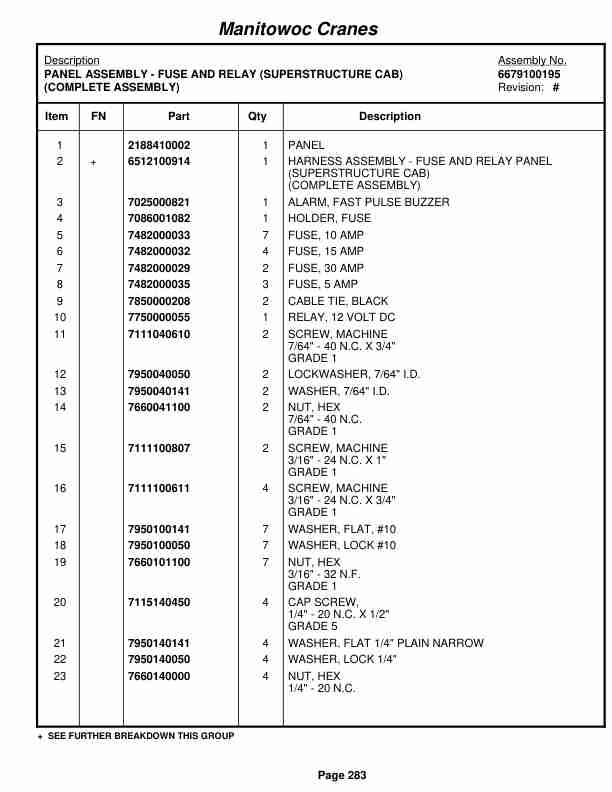 Grove RT530E-2 Crane Parts Manual 258424 2010 2 Grove RT530E-2 Crane Parts Manual 258424 2010-2