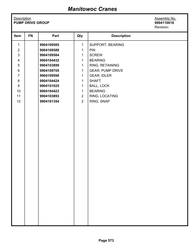 Grove RT530E-2 Crane Parts Manual 258602 2012 3 Grove RT530E-2 Crane Parts Manual 258602 2012-3