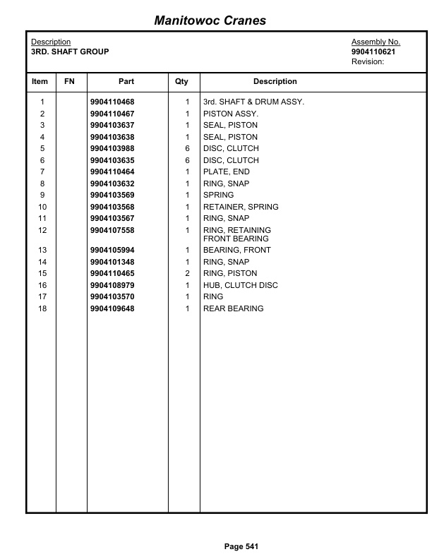Grove RT530E-2 Crane Parts Manual 258603 2012 3 Grove RT530E-2 Crane Parts Manual 258603 2012-3