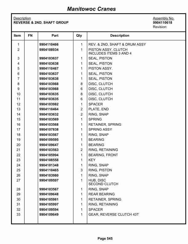 Grove RT530E-2 Crane Parts Manual 258634 2013 3 Grove RT530E-2 Crane Parts Manual 258634 2013-3