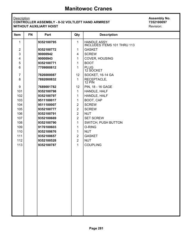 Grove RT530E-2 Crane Parts Manual 602672 2019 2 Grove RT530E-2 Crane Parts Manual 602672 2019-2