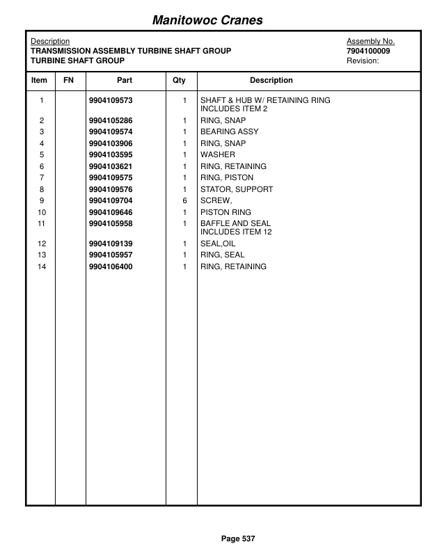 Grove RT530E Crane Parts Manual 223529 2015 3 Grove RT530E Crane Parts Manual 223529 2015-3