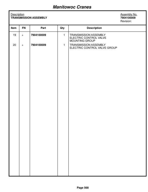 Grove RT530E Crane Parts Manual 223779 2015 3 Grove RT530E Crane Parts Manual 223779 2015-3