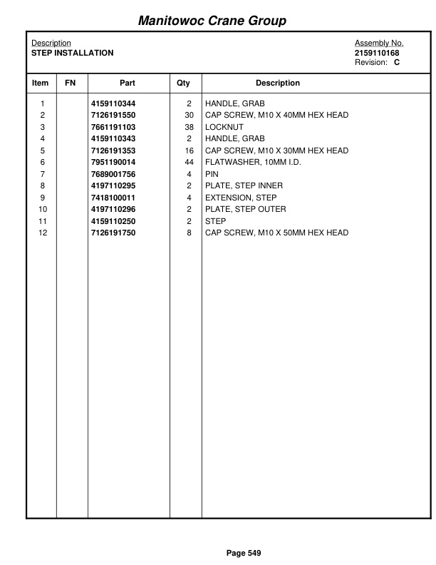 Grove RT535E Crane Parts Manual 226080 2006 3 Grove RT535E Crane Parts Manual 226080 2006-3
