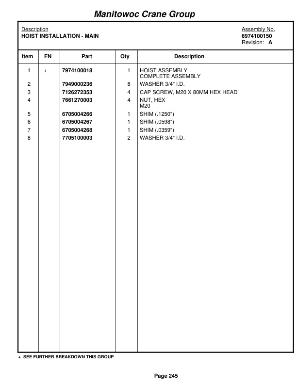 Grove RT535E Crane Parts Manual 226082 2006 2 Grove RT535E Crane Parts Manual 226082 2006-2