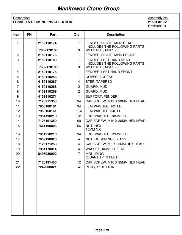 Grove RT540E Crane Parts Manual 226545 2007 3 Grove RT540E Crane Parts Manual 226545 2007-3