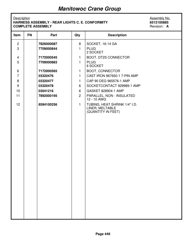 Grove RT540E Crane Parts Manual 226568 2007 3 Grove RT540E Crane Parts Manual 226568 2007-3