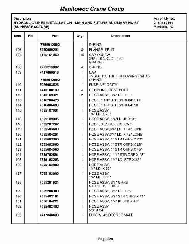 Grove RT540E Crane Parts Manual 227128 2007 2 Grove RT540E Crane Parts Manual 227128 2007-2