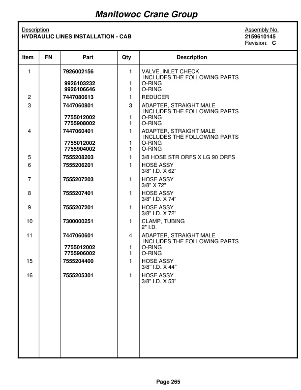 Grove RT540E Crane Parts Manual 227596 2007 2 Grove RT540E Crane Parts Manual 227596 2007-2