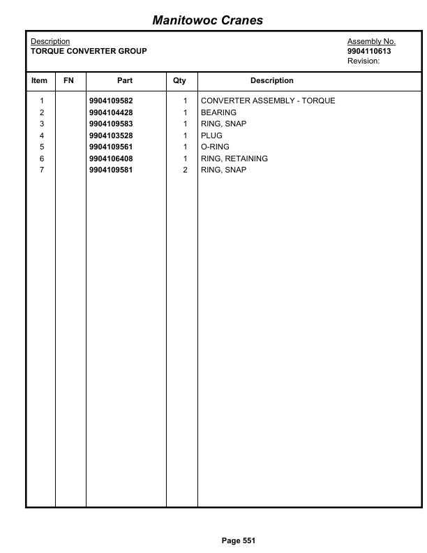 Grove RT540E Crane Parts Manual 227597 2013 3 Grove RT540E Crane Parts Manual 227597 2013-3