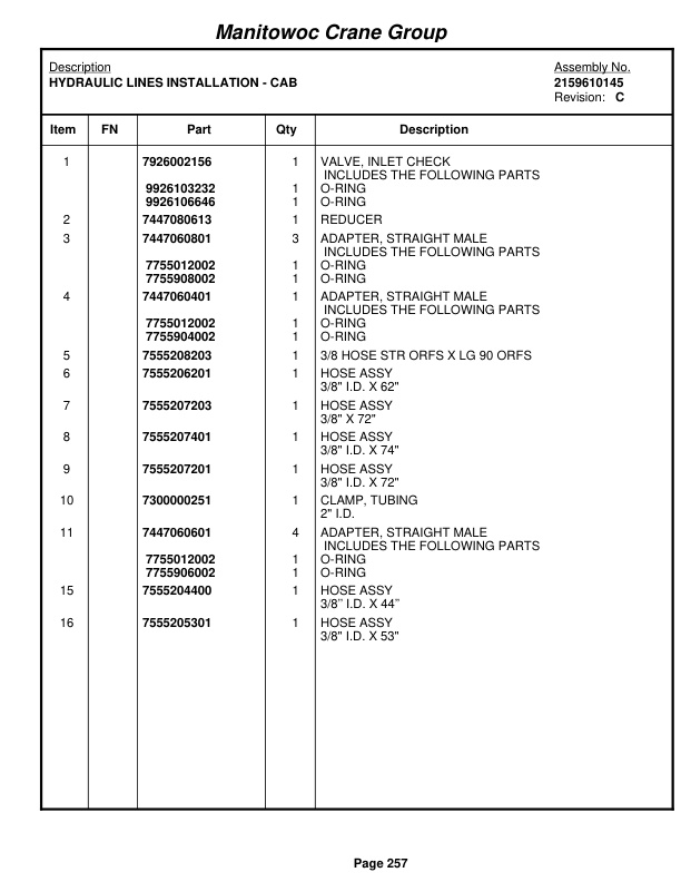 Grove RT540E Crane Parts Manual 228372 2008 2 Grove RT540E Crane Parts Manual 228372 2008-2