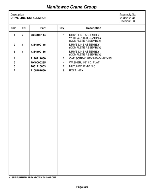 Grove RT540E Crane Parts Manual 229278 2008 3 Grove RT540E Crane Parts Manual 229278 2008-3