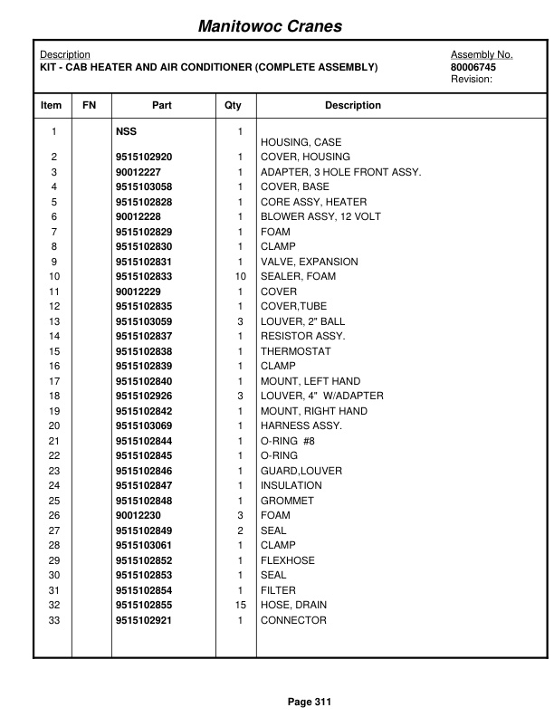 Grove RT540E Crane Parts Manual 231171 2010 2 Grove RT540E Crane Parts Manual 231171 2010-2