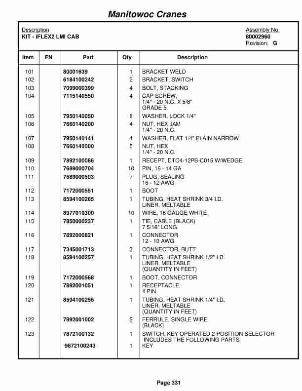 Grove RT540E Crane Parts Manual 232192 2011-2