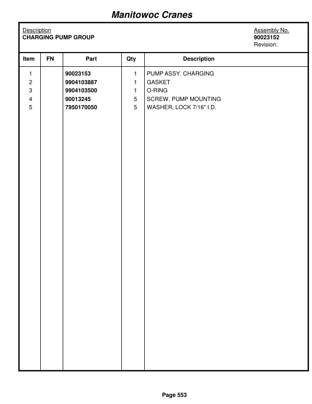Grove RT540E Crane Parts Manual 234463 2014 3 Grove RT540E Crane Parts Manual 234463 2014-3