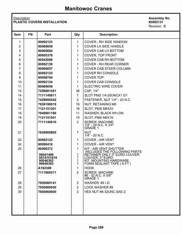 Grove RT540E Crane Parts Manual 236923 2020-2