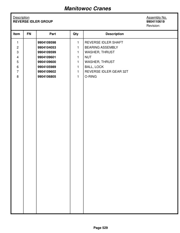 Grove RT540E Crane Parts Manual 258003 2017 3 Grove RT540E Crane Parts Manual 258003 2017-3
