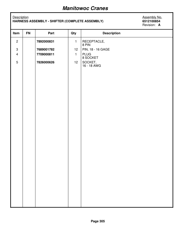 Grove RT540E Crane Parts Manual 258430 2010-2
