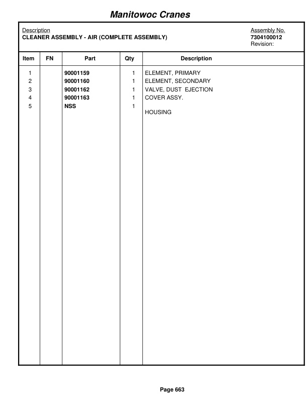 Grove RT540E Crane Parts Manual 258543 2011 3 Grove RT540E Crane Parts Manual 258543 2011-3