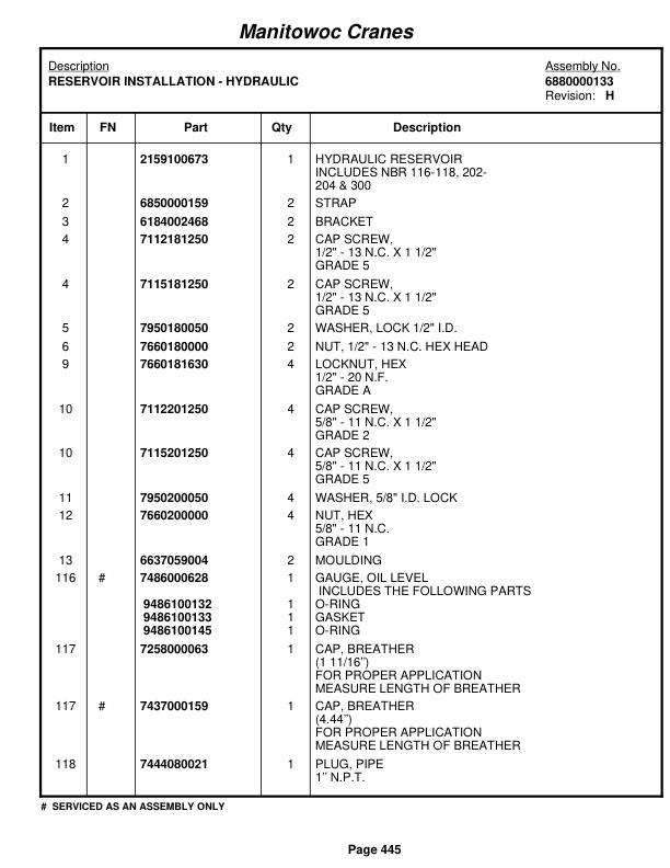Grove RT540E Crane Parts Manual 49542 2010 3 Grove RT540E Crane Parts Manual 49542 2010-3
