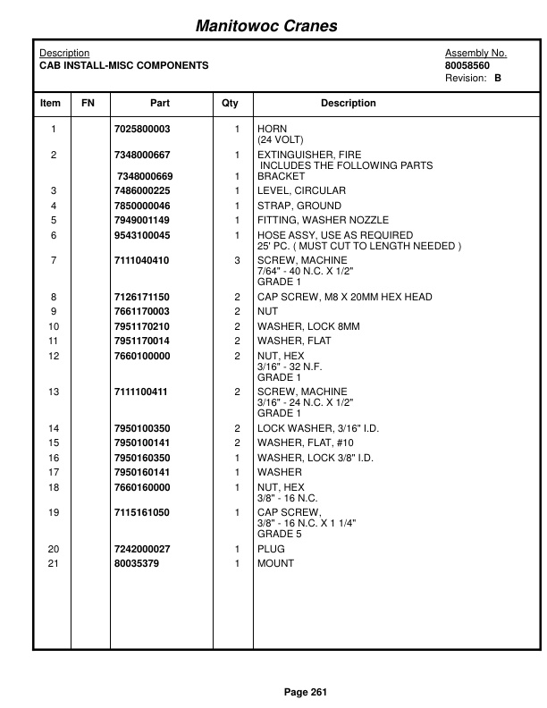 Grove RT540E Crane Parts Manual 610751 2017-2