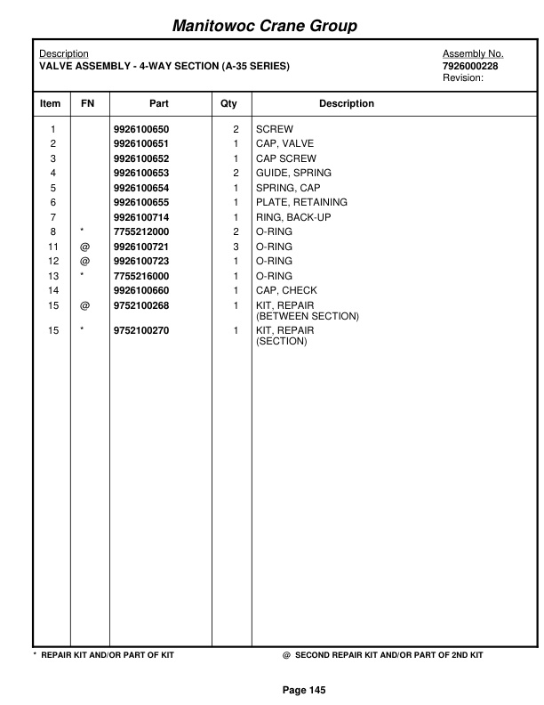 Grove RT58B Crane Parts Manual 43406 2005 2 Grove RT58B Crane Parts Manual 43406 2005-2