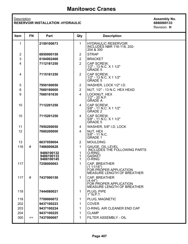 Grove RT58B Crane Parts Manual 51449 2019-3