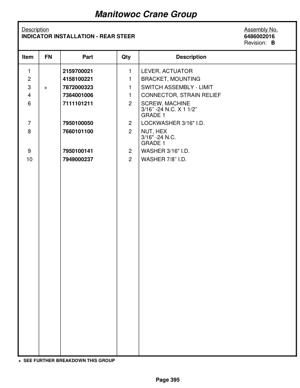 Grove RT58C Crane Parts Manual 72923 2005-3