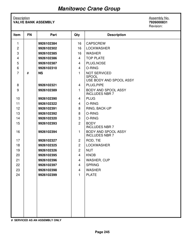 Grove RT58D Crane Parts Manual 73917 2005 2 Grove RT58D Crane Parts Manual 73917 2005-2