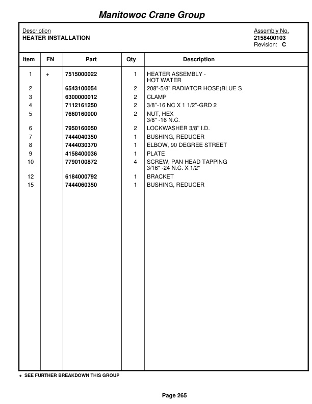 Grove RT58D Crane Parts Manual 75577 2005-2