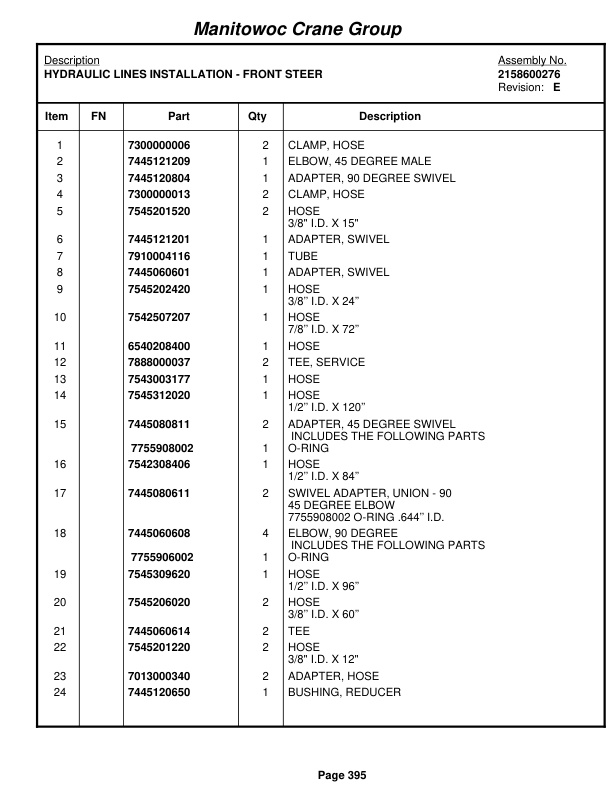 Grove RT58D Crane Parts Manual 76050 2005-3