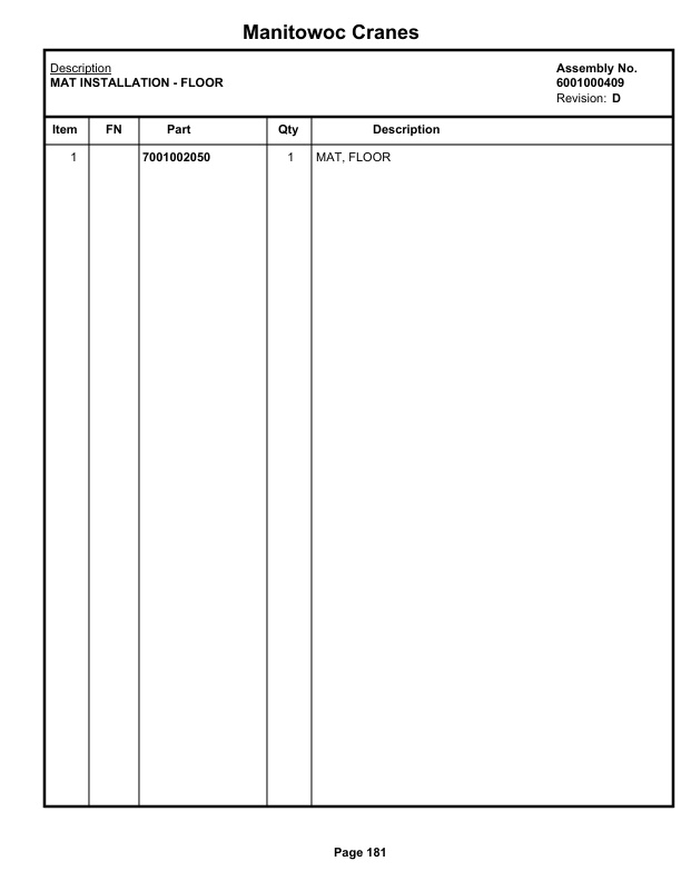 Grove RT58D Crane Parts Manual 76447 2020-2