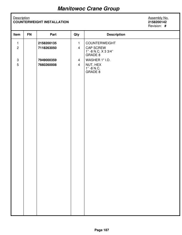 Grove RT58D Crane Parts Manual 76471 2005-2