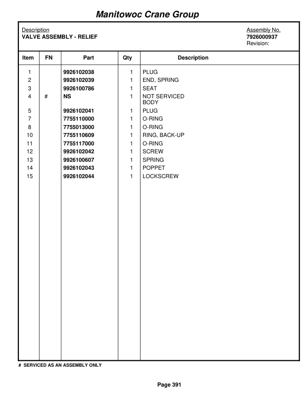 Grove RT58D Crane Parts Manual 76722 2005 3 Grove RT58D Crane Parts Manual 76722 2005-3