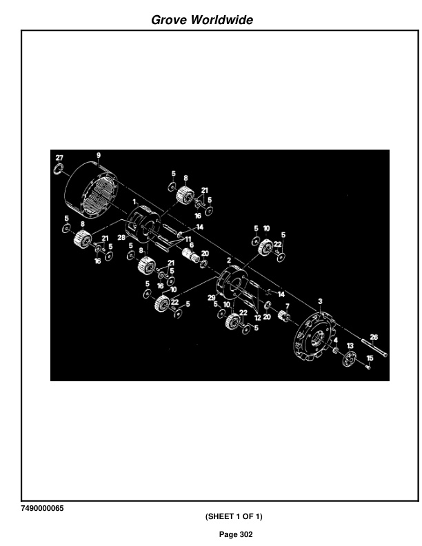 Grove RT58D Crane Parts Manual 77180 2003-2