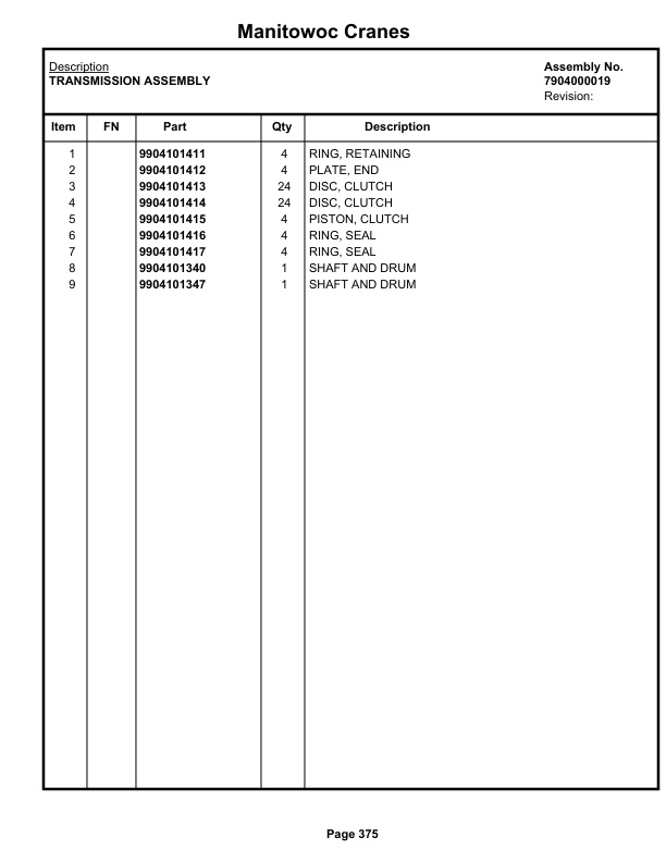 Grove RT59S Crane Parts Manual 4694 2019 3 Grove RT59S Crane Parts Manual 4694 2019-3