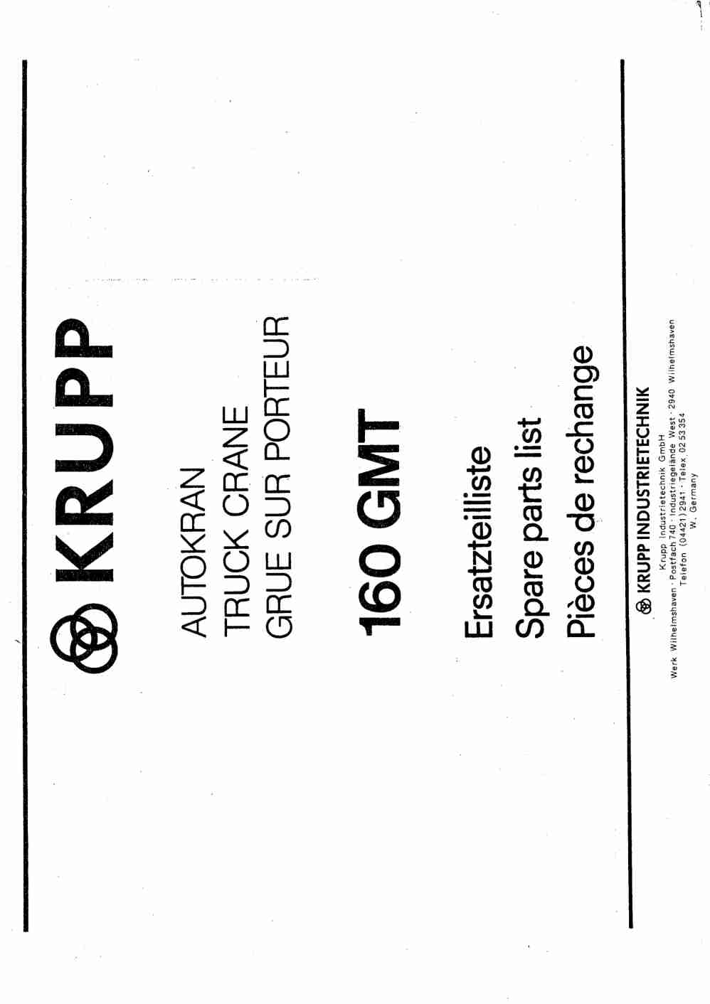 Krupp 160 GMT Crane Spare Parts List EN DE FR