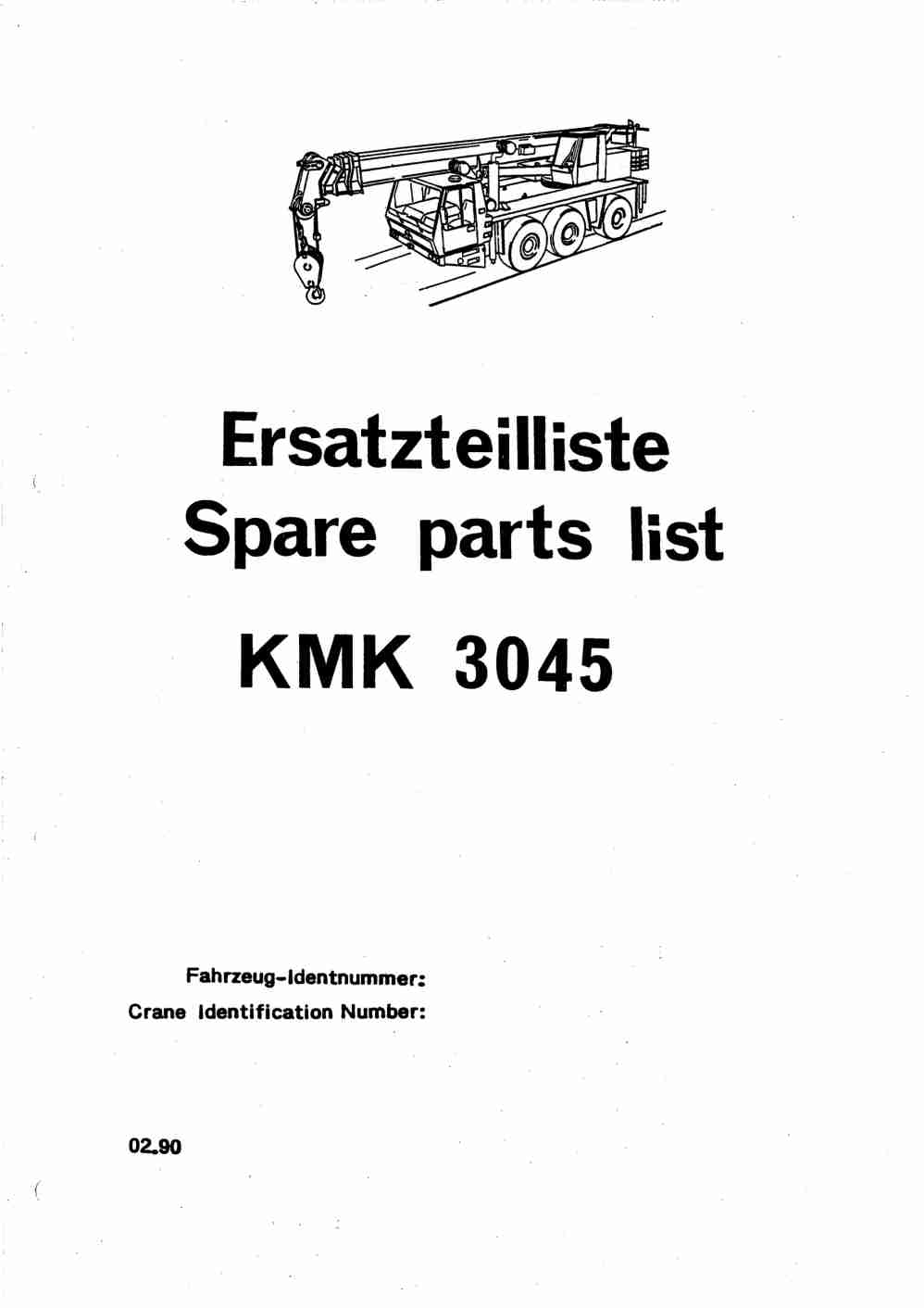 Krupp KMK 3045 Crane Spare Parts List 1990-02 DE EN