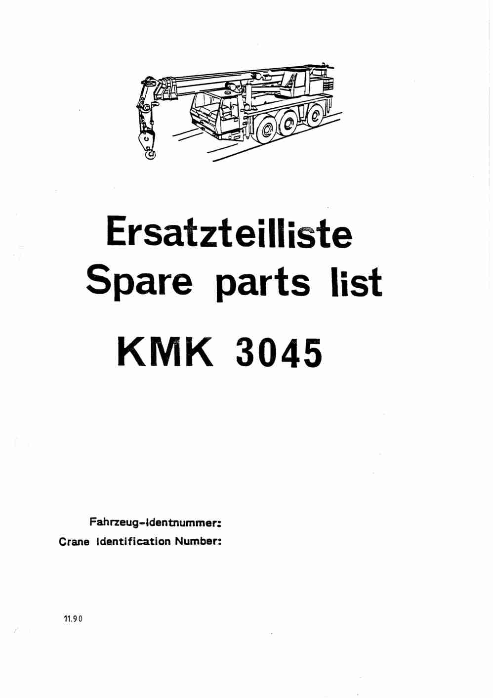 Krupp KMK 3045 Crane Spare Parts List 1990-11 EN DE