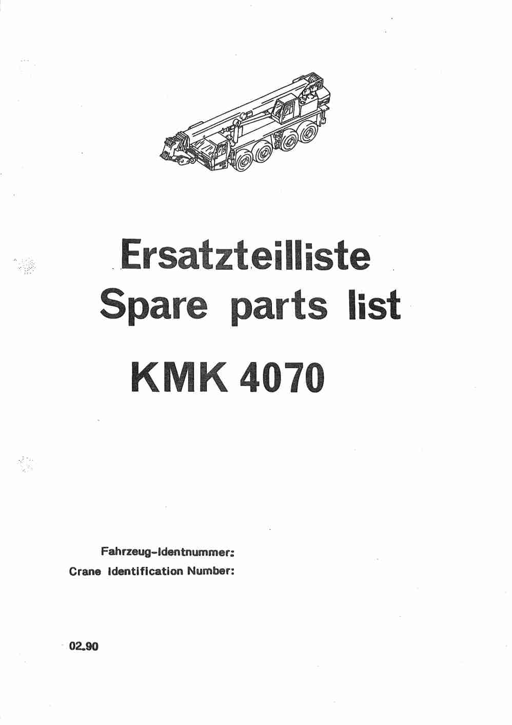 Krupp KMK 4070 Crane Spare Parts List 1990-02 EN DE
