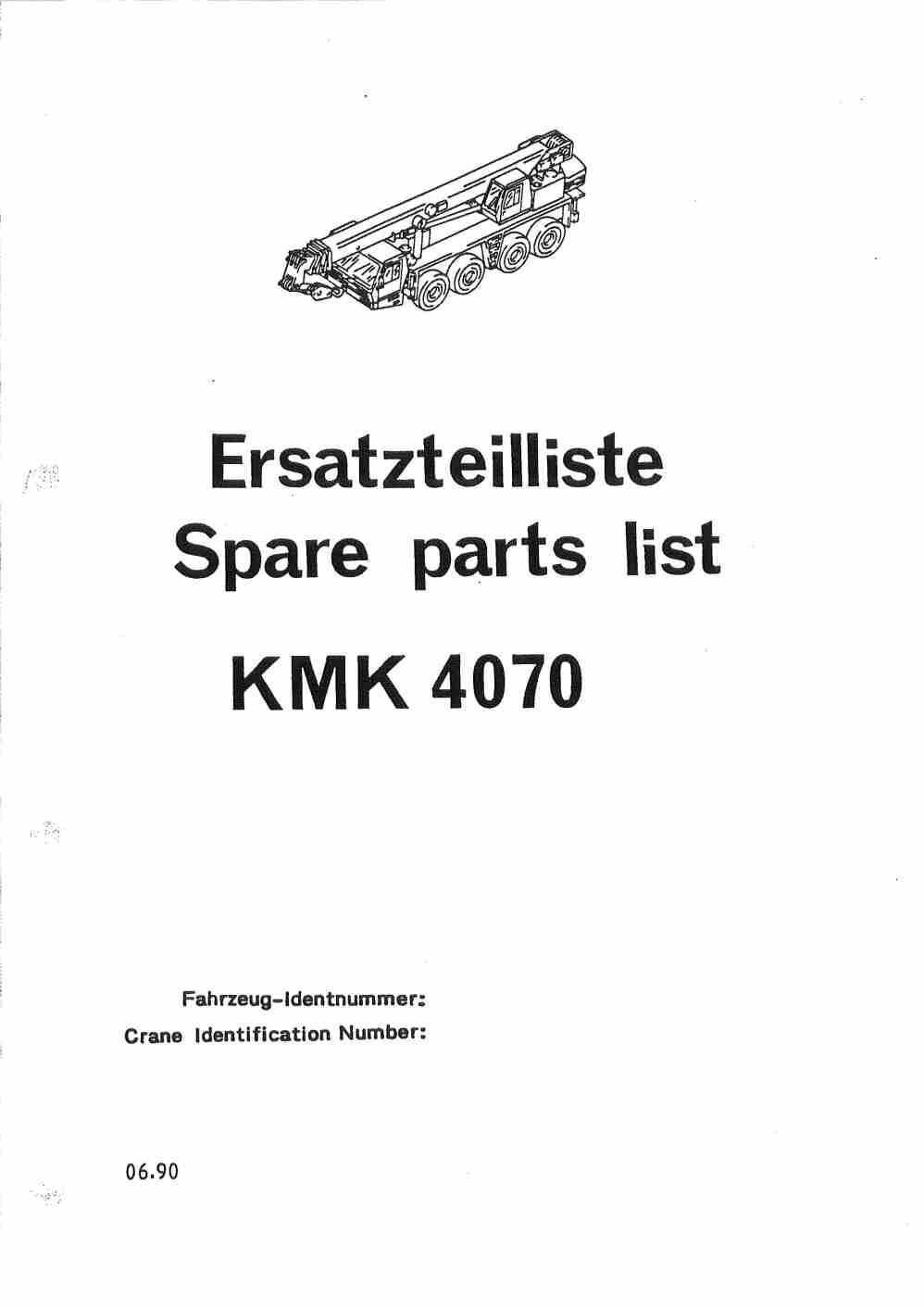 Krupp KMK 4070 Crane Spare Parts List 1990-06 DE EN