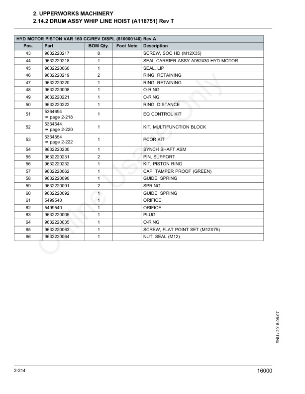 Alternative view of Manitowoc 16000 Crane Parts Manual 605757 2018
