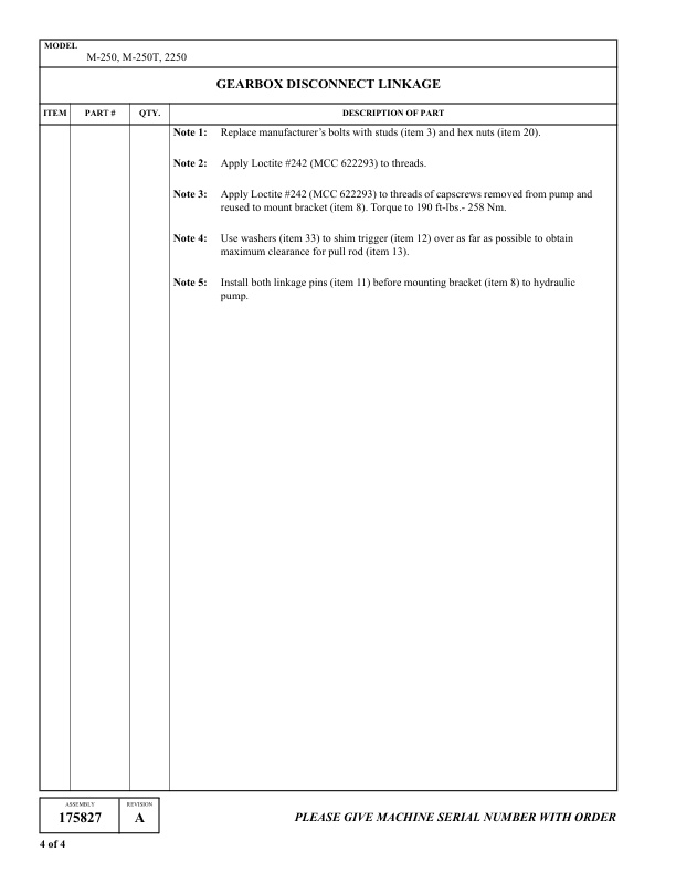 Alternative view of Manitowoc 2250 Crane Parts Manual 2251335 1999
