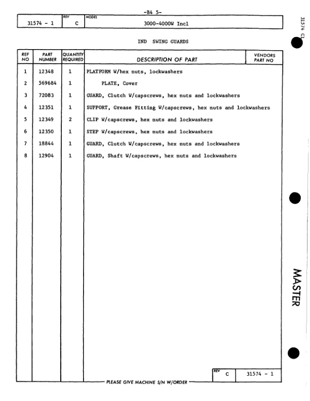 Alternative view of Manitowoc 3000 Crane Parts Manual 30199 2012